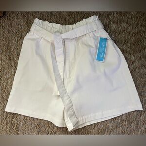 Draper James White Paperbag Waist Shorts Size Large